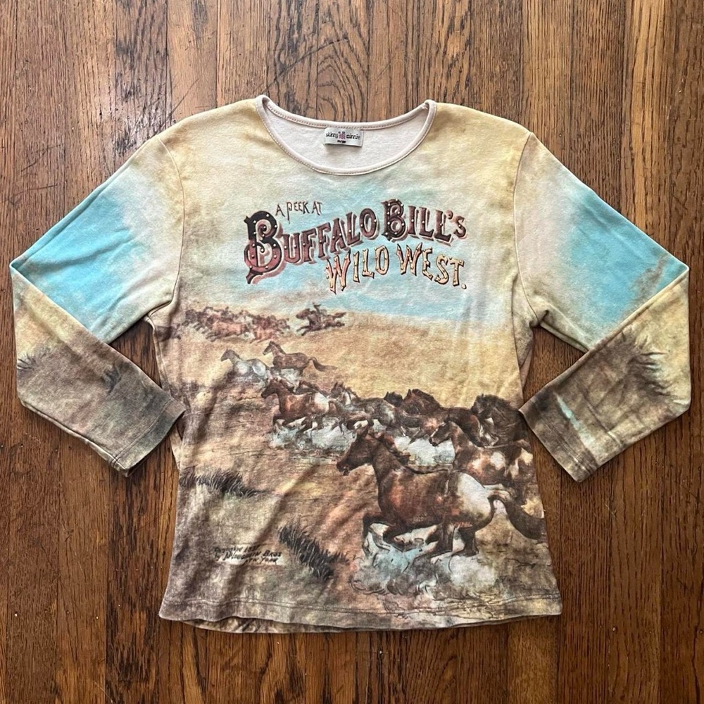 Y2K Deadstock Country Cowgirl Buffalo Bills Western Long Sleeve Tee